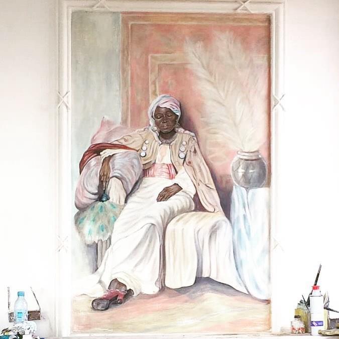 Fr. Adociacii Ce Que Du Bonheur - painting for actor Omar Sy and his wife Helen