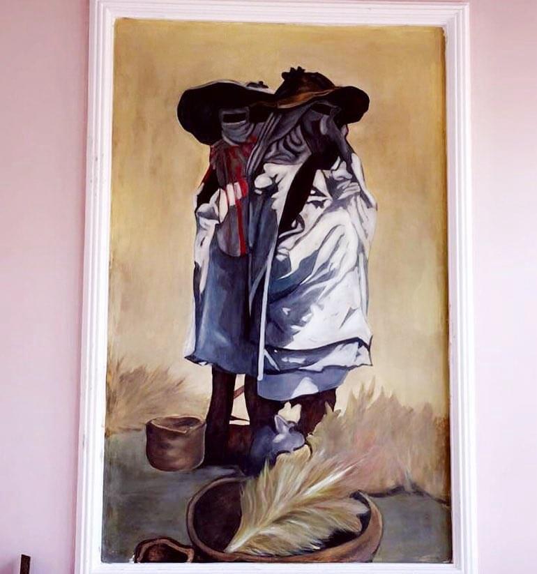 Fr. Adociacii Ce Que Du Bonheur - painting for actor Omar Sy and his wife Helen