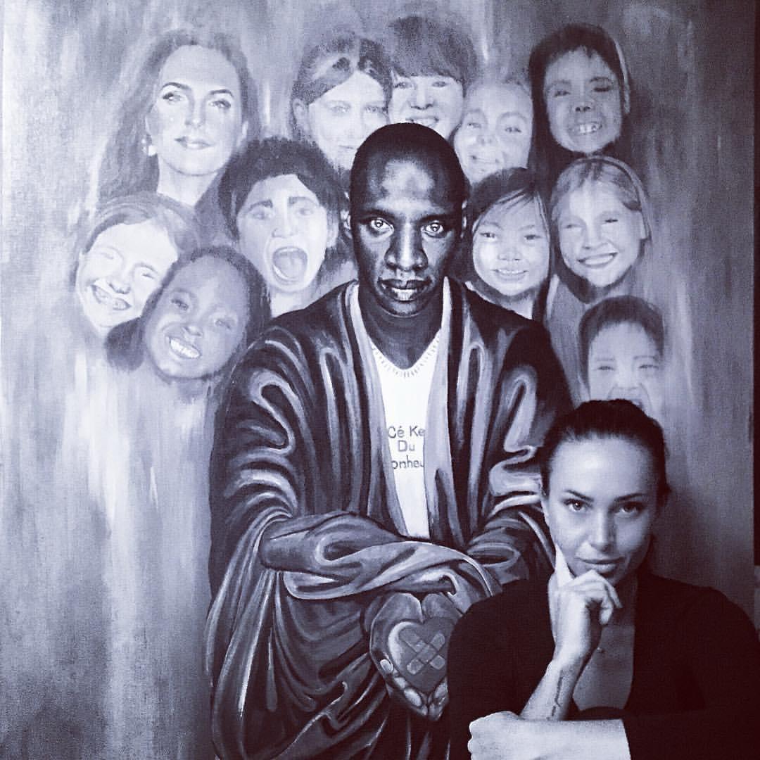 Fr. Adociacii Ce Que Du Bonheur - painting for actor Omar Sy and his wife Helen