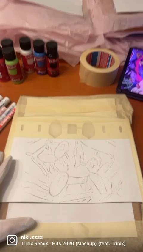 Hand painted leather cover for Hermes bags