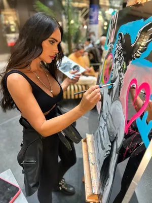 Live painting performance on Flexmirror (acrylic painting). Geneva